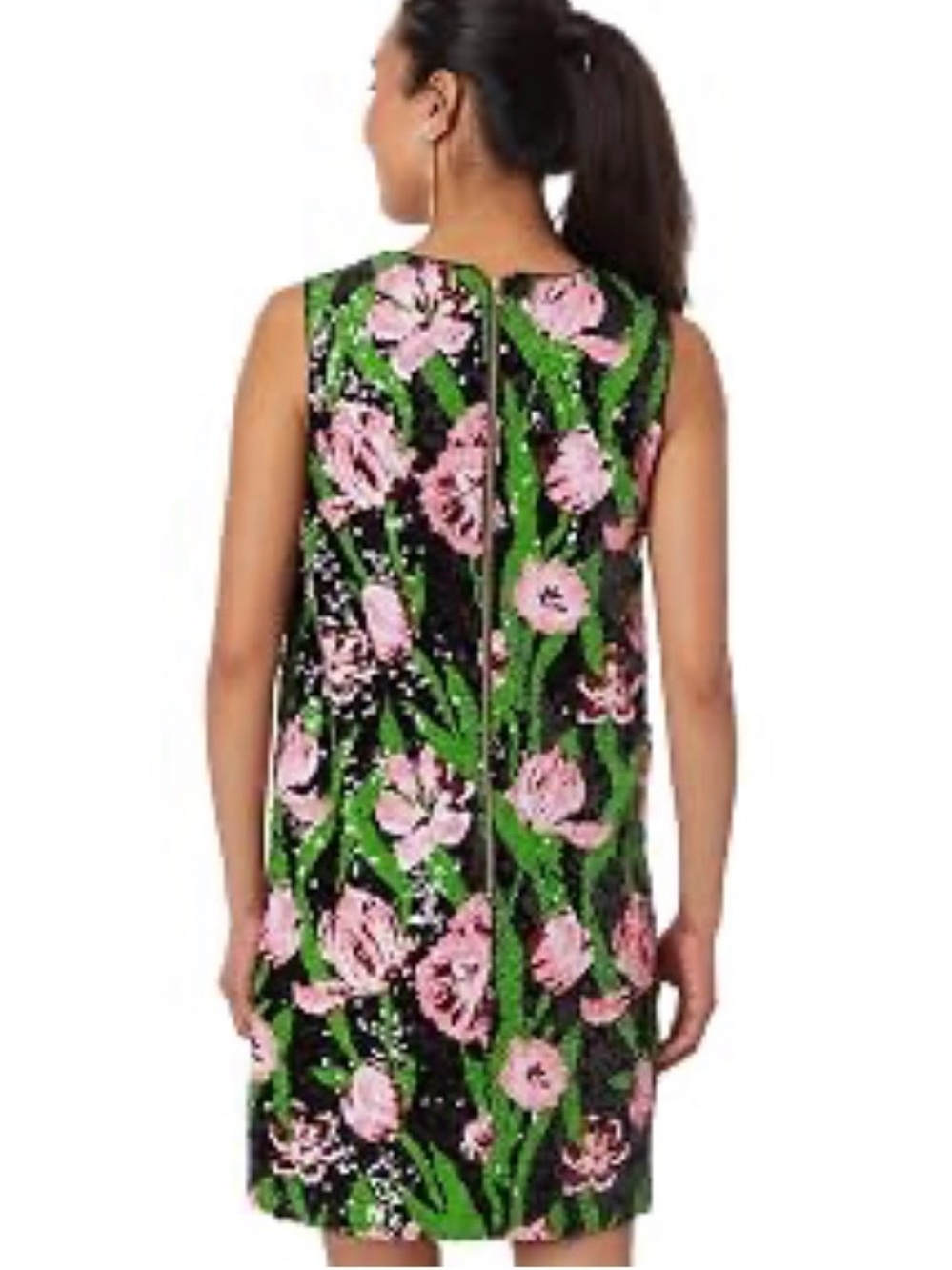 NWT Lilly Pulitzer Womens Axlee Sequin Shift Onyx Party Petals Sequin 8 - Picture 2 of 7